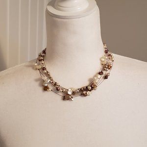 Chico's multi strand faux pearls and beads.